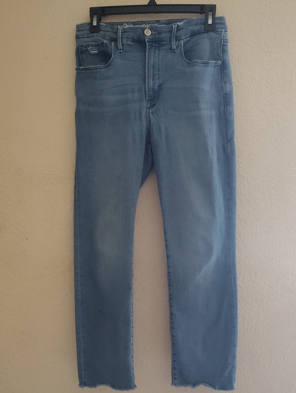 Good American Raw Hem Straight Leg Jeans Size 6/28